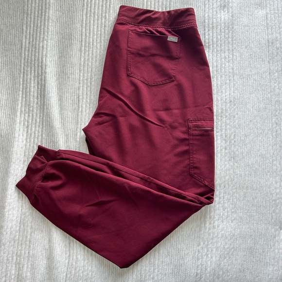 Figs Pants - Figs: Burgundy Zamora Jogger Scrub Pants